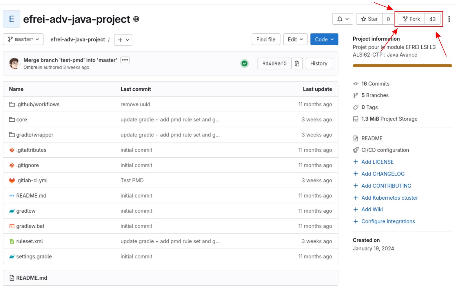 Forker le projet Forker le projet
